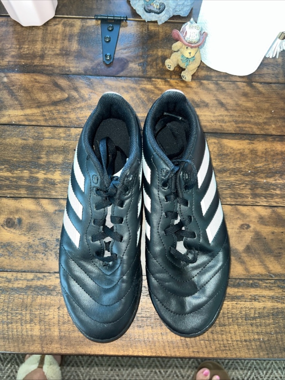 adidas Kids Black and White Classic Three-Stripe Sneakers